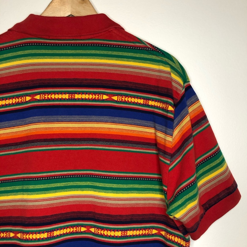 Ralph Lauren Polo Aztec Striped Polo Top Medium - Picture 6 of 6